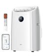 DREO 12000 BTU Mobiles Klimagerät (3-in-1 Kühlen/Ventilieren/Entfeuchten), leise für Schlafzimmer/Büro, Steuerung per App/Sprachbefehl/Fernbedienung, drainagefrei, Fenster-Set, 3,2 L/h, AC516S