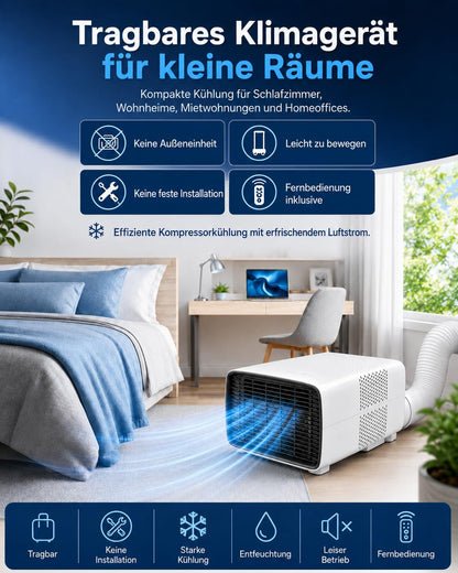 Tragbare Klimaanlage, 2700 BTU, 3-in-1, für Haus und Wohnwagen