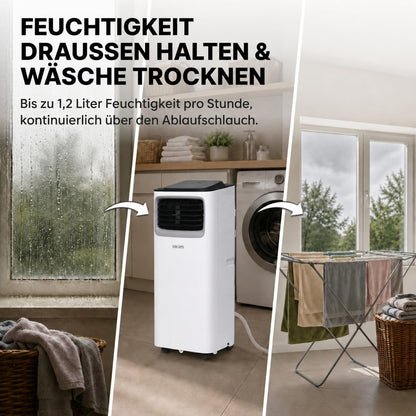 Olsen & Smith 7000 BTU Mobile Klimaanlage, 3-in-1 mit Abluftschlauch