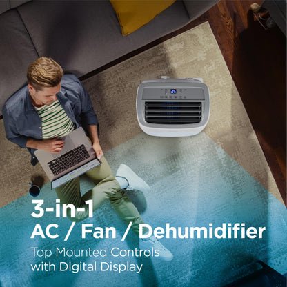 BLACK+DECKER 8.000 BTU Tragbare Klimaanlage mit Fernbedienung, weiß